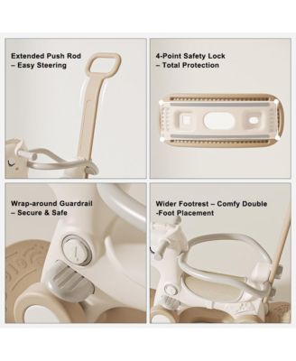 4-in-1 Musical Rocking Horse for Toddlers, Converts to Ride-On Toy, Walker & Balance Board