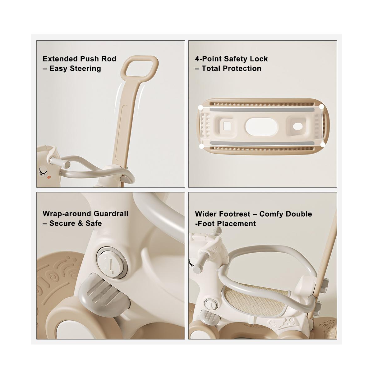 Bruce & Shark 4-in-1 musical rocking horse for toddlers, converts to ride-on, walker, board."