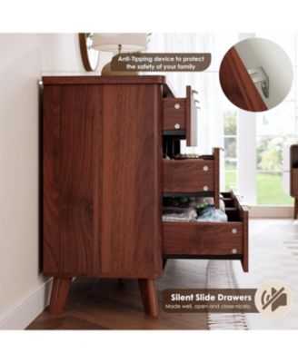 Fluted Dresser for Bedroom with 9 Deep Drawers, 60.6 in Wide Modern Chest of Drawers, Wooden Dresser TV Stand