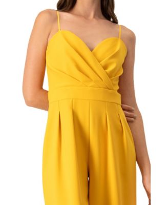 Women's Wide-Leg Yellow Jumpsuit