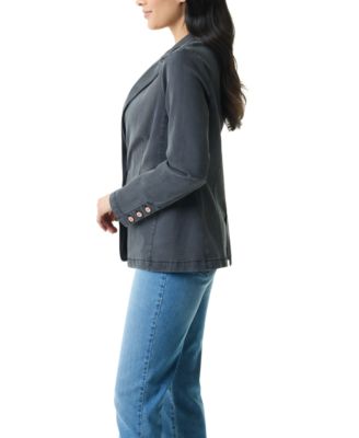 Women's Denim One-Button Blazer