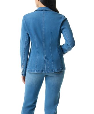 Women's Denim One-Button Blazer