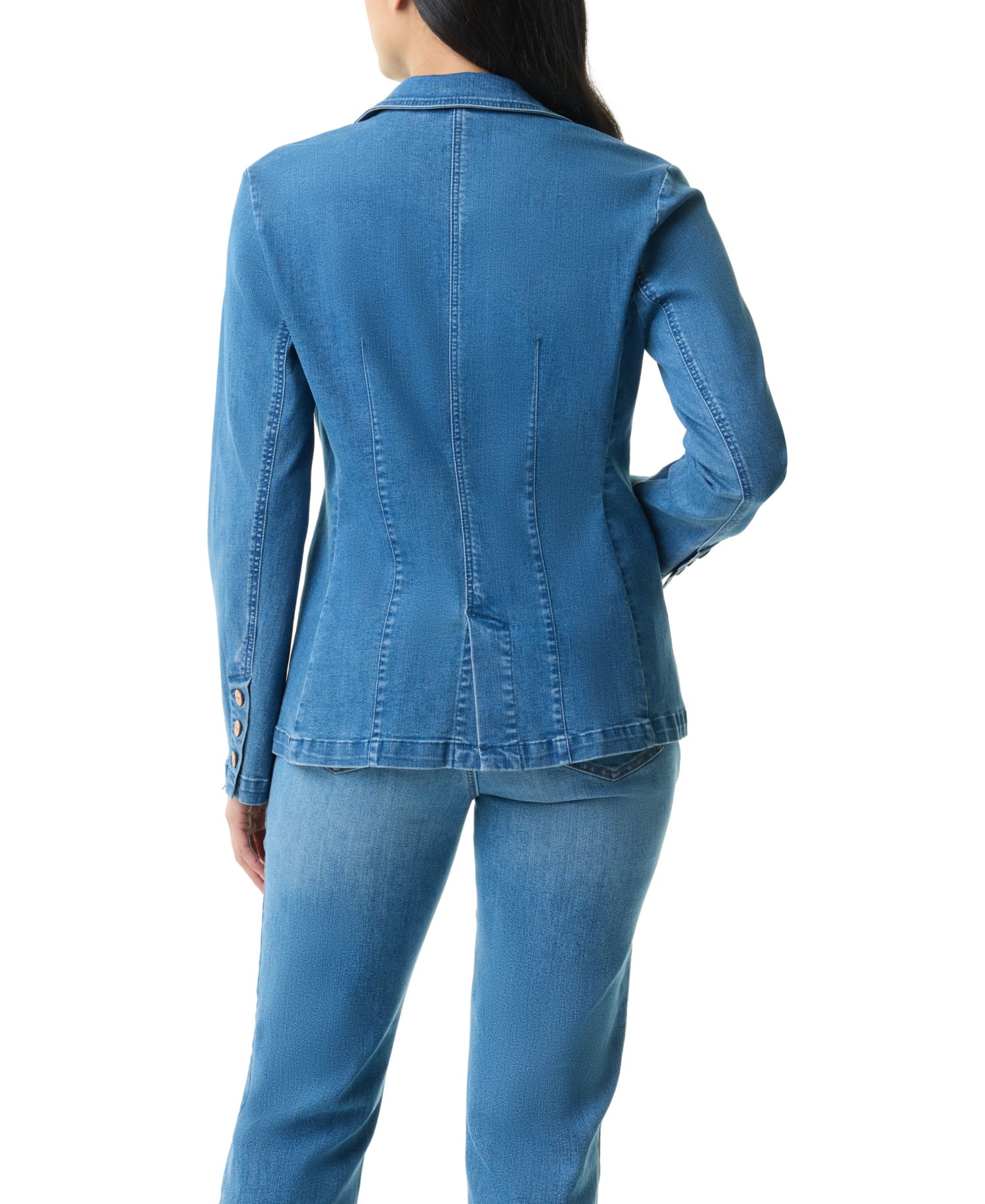 Women's Denim One-Button Blazer