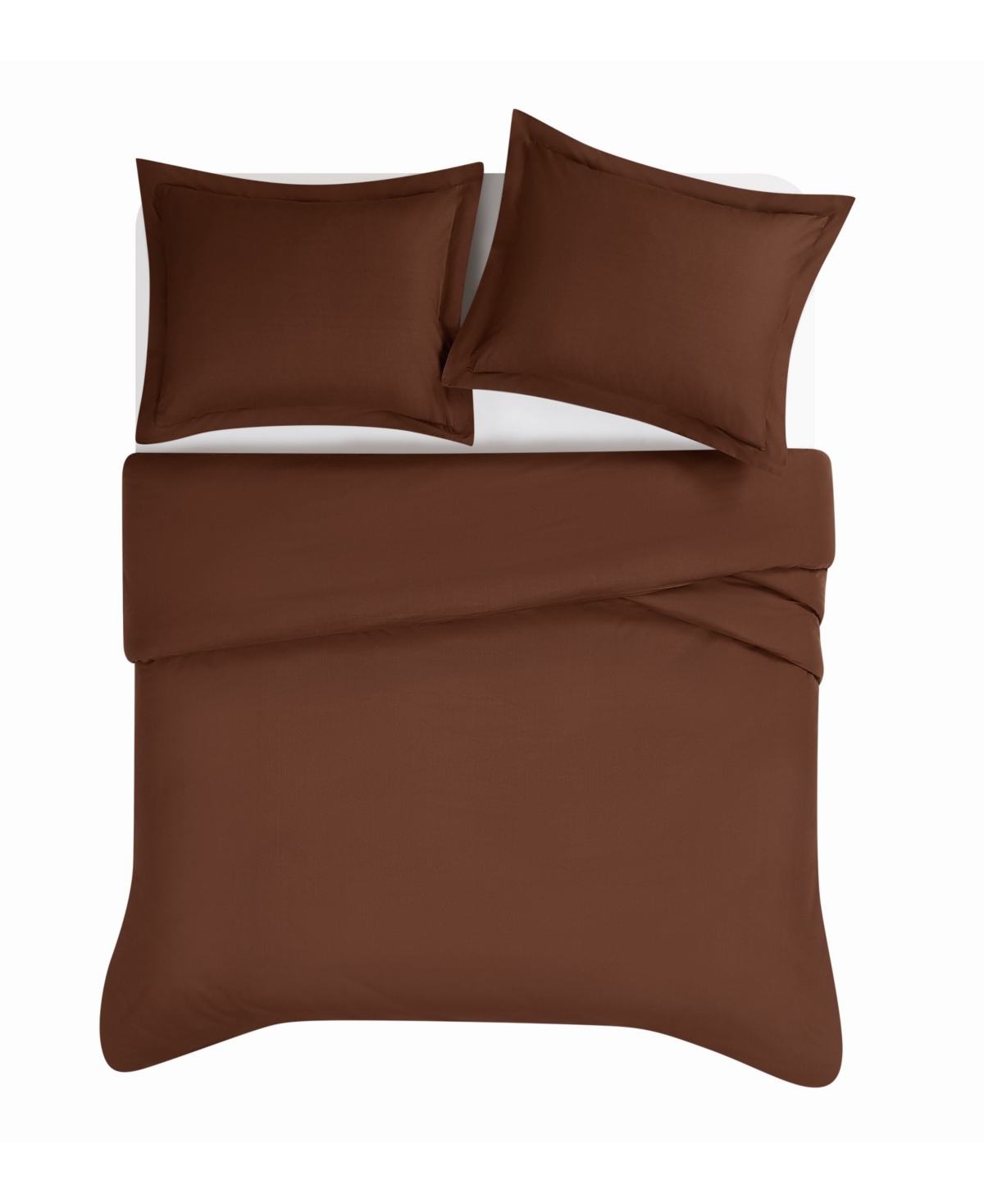 Brooklyn Loom Solid Cotton Percale 3-Pc. Duvet Cover Set, Full/Queen