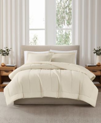 Solid Cotton Percale 3-Pc. Comforter Set, King