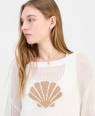Juniors' Icon Open-Knit Sweater