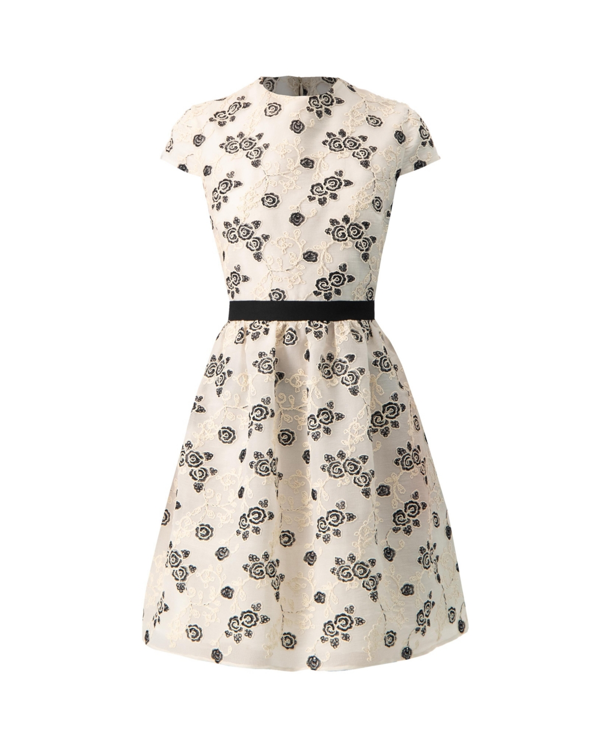 Ivonne Women's Floral Embroidered Short A-Line Dress