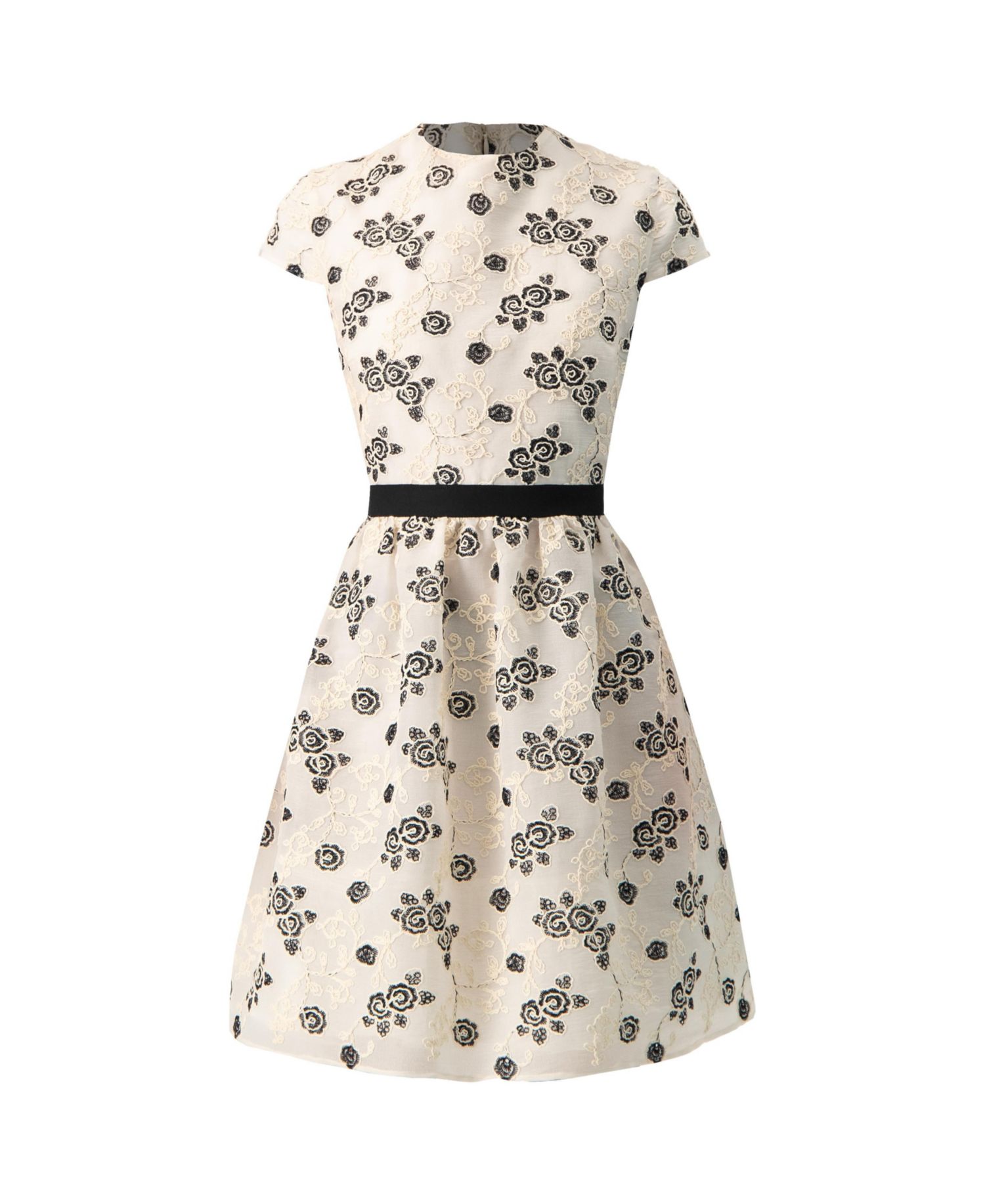 Women's Floral Embroidered Short A-Line Dress