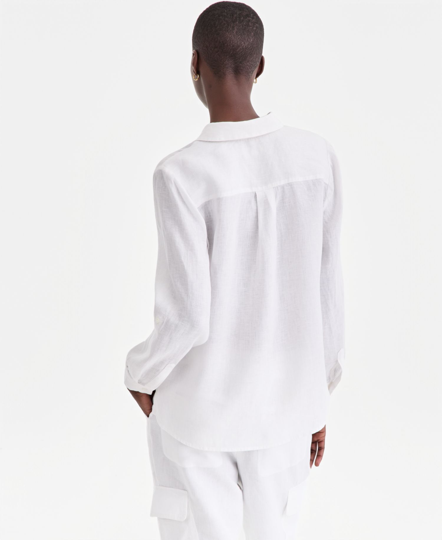 Petite 100% Linen Button-Front Shirt