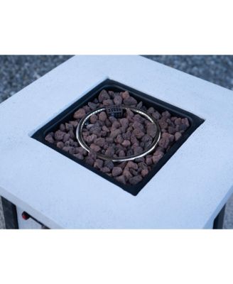 28 Inch Square Outdoor Propane Fire Pit Table 50000 BTU CSA Certified Charcoal Grain 25 Inch H