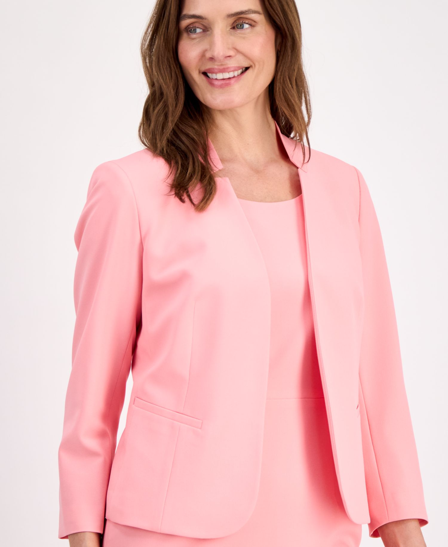 Women's Kiss-Front Cutout-Collar 2 Piece Dress Suit