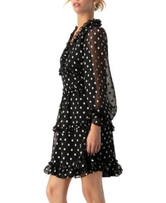 Women's Polka Dot Ruffled Short Dress