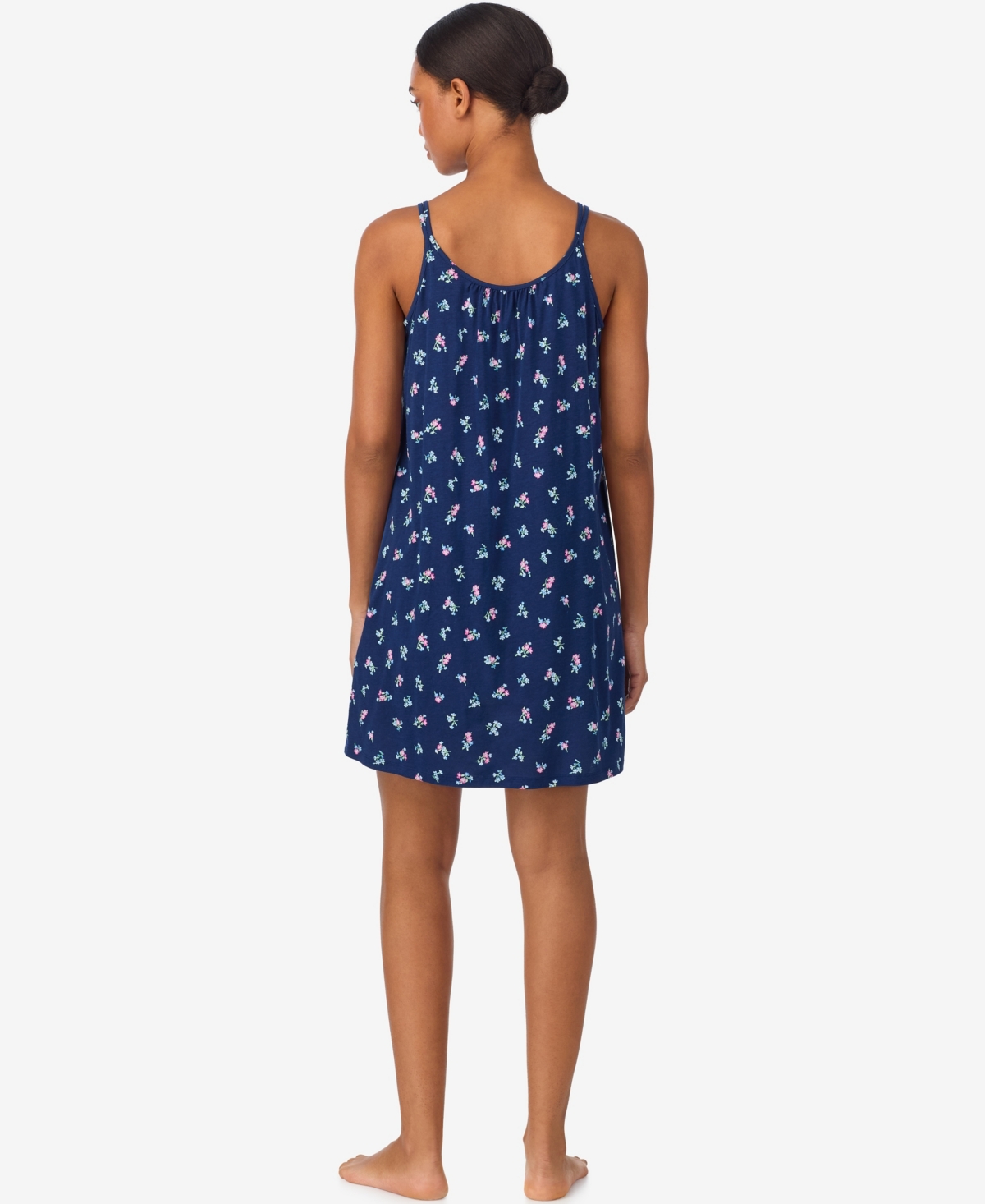 Lauren Ralph Women's Double Strap Button Neck Sleep Gown