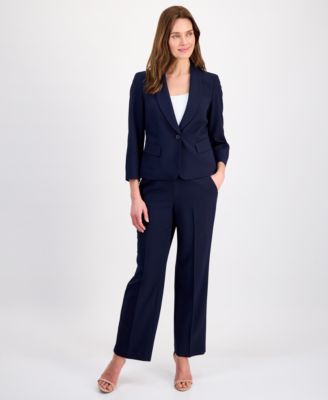 Women's One-Button 3/4-Sleeve 2 Piece Pantsuit