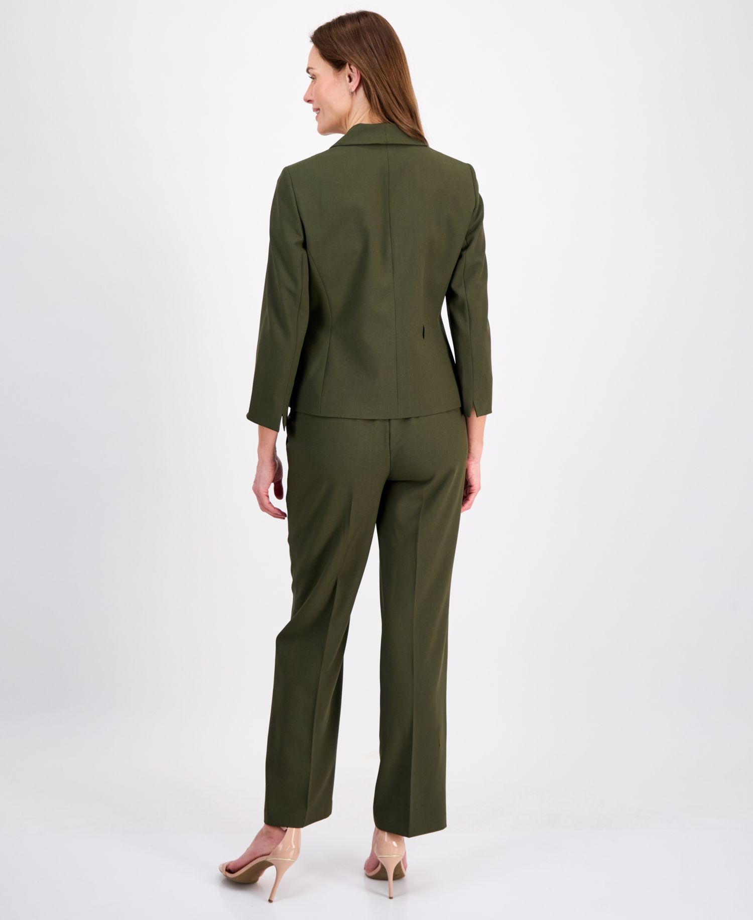 Women's One-Button 3/4-Sleeve 2 Piece Pantsuit