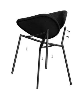 Boucle Dining Chairs - Set of 4 Black