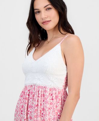 Juniors' Crochet Maxi Dress