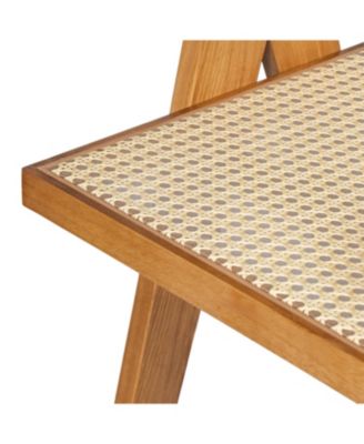 27" Cane Seat Bar Stool - Natural Wood