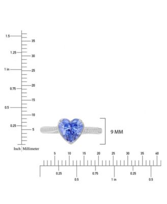 Heart-Shaped Tanzanite (3.45 ct. t.w.) & Cubic Zirconia (3.467 ct. t.w.) Ring in Rhodium Over Sterling Silver