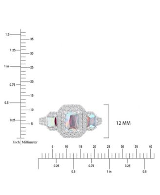 Emerald Aurora Borealis (2.51 ct. t.w.) & Cubic Zirconia (2.51 ct. t.w.) Ring in Rhodium Over Sterling Silver