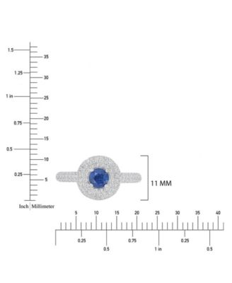 Sapphire (0.65 ct. t.w.) & Diamond (0.55 ct. t.w.) Puffy Circle Ring in 14k White Gold