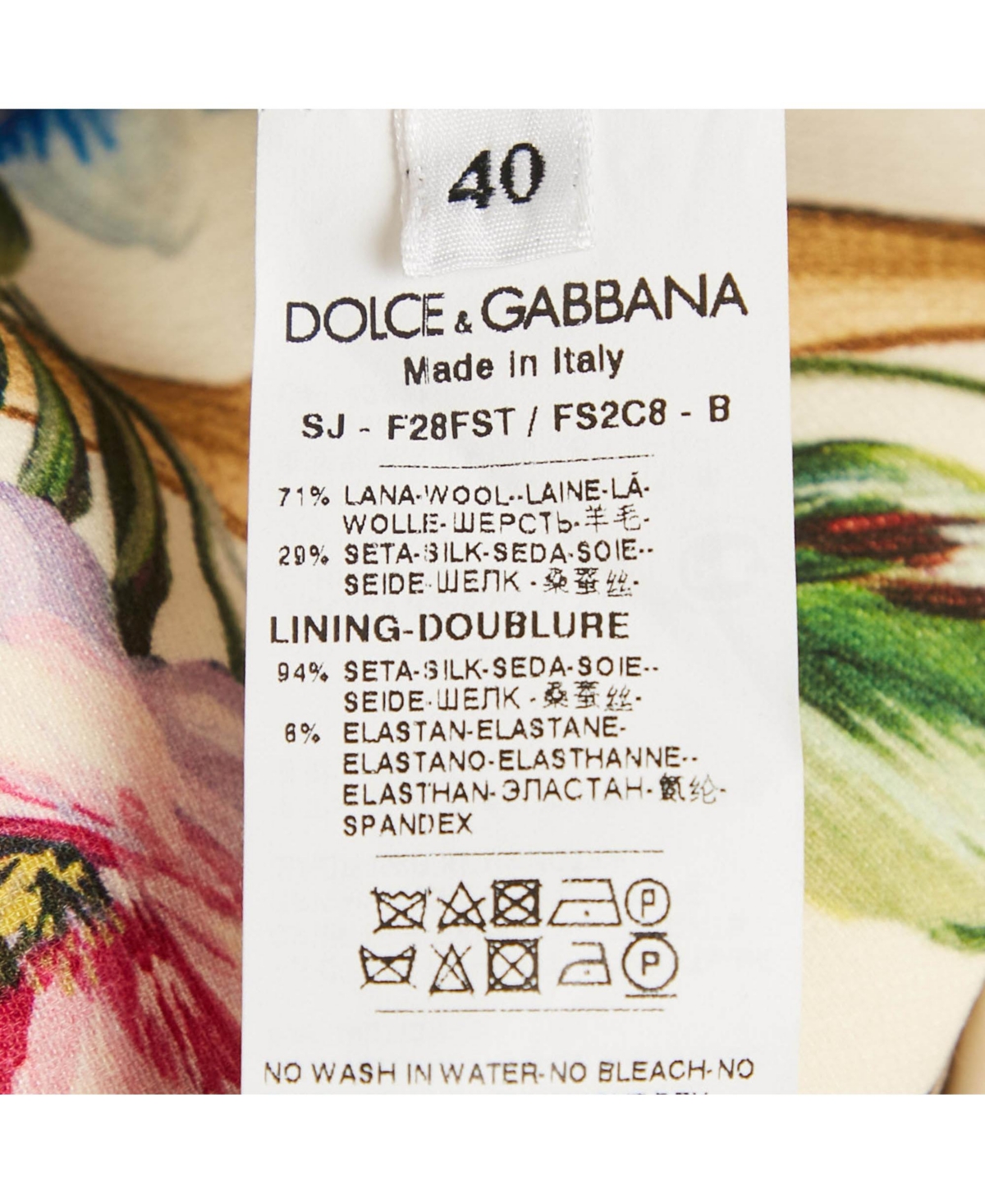 Pre-Owned Dolce & Gabbana Women's Cream Floral Printed Crepe Button Front Jacket