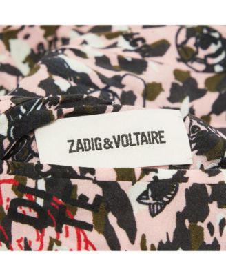 Women's Pink/black Printed Crepe Reversible Billy Leo Jacket