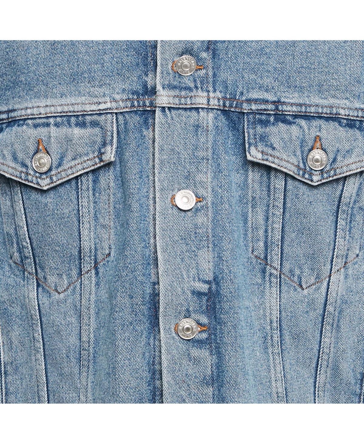 Pre-Owned Balenciaga Women's Blue Logo Print Denim Oversized Jacket