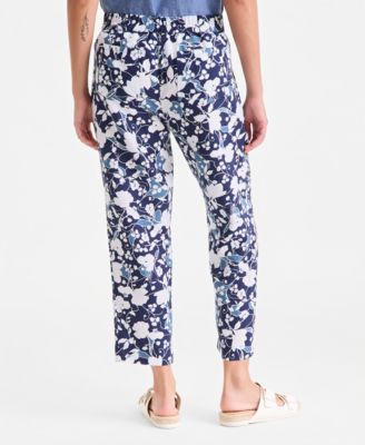 Women's 100% Linen Pleated-Front Tapered Pants