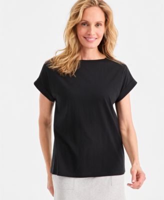 Women's Trapunto Knit Boat-Neck Top