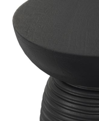 Boyd 13" Mango Wood Solid Ribbed Accent Table