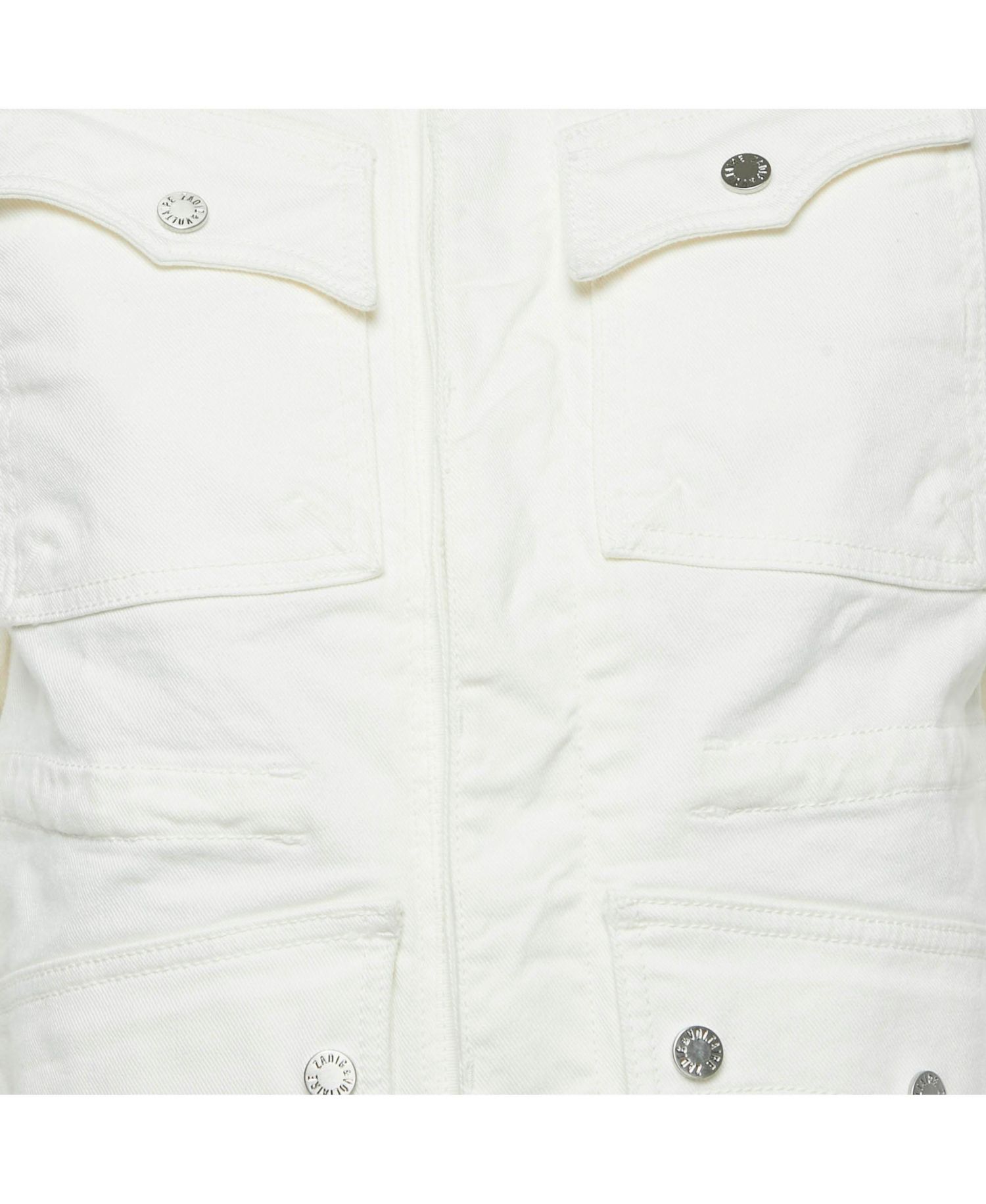Women's Pre-Owned Zadig and Voltaire White Denim Button Front Kimi Jacket