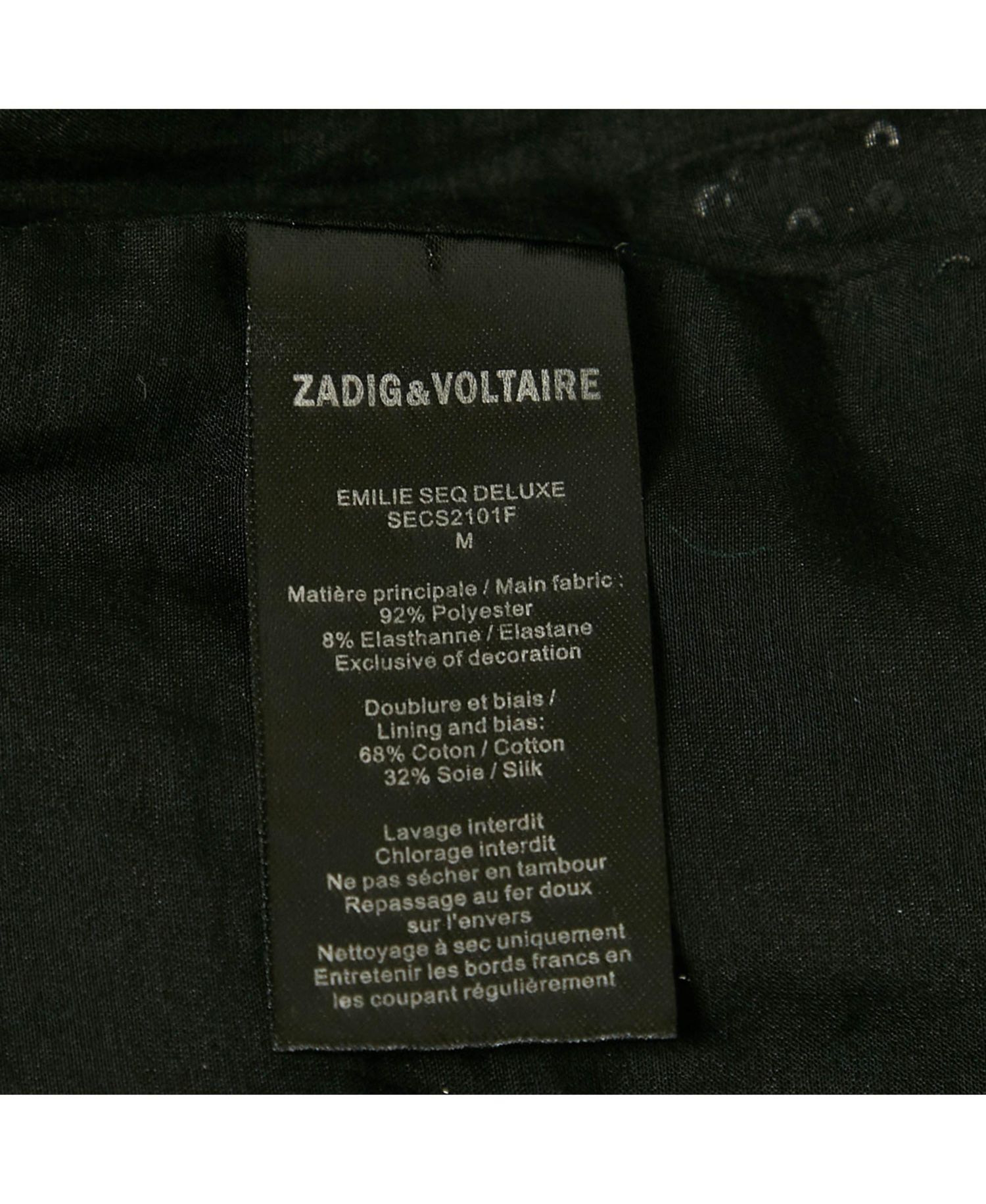 Women's Pre-Owned Zadig and Voltaire Black Sequin Button Front Emilie Coat