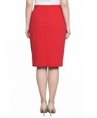 Petite Slim Belted Scuba Crepe Skirt