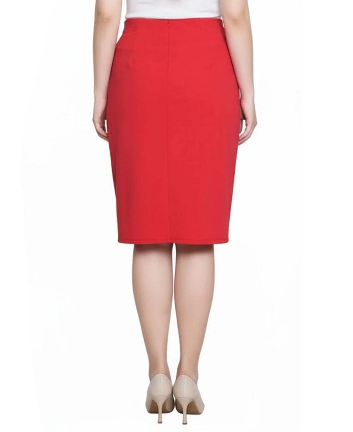 Ny Collection Petite Slim Belted Scuba Crepe Skirt