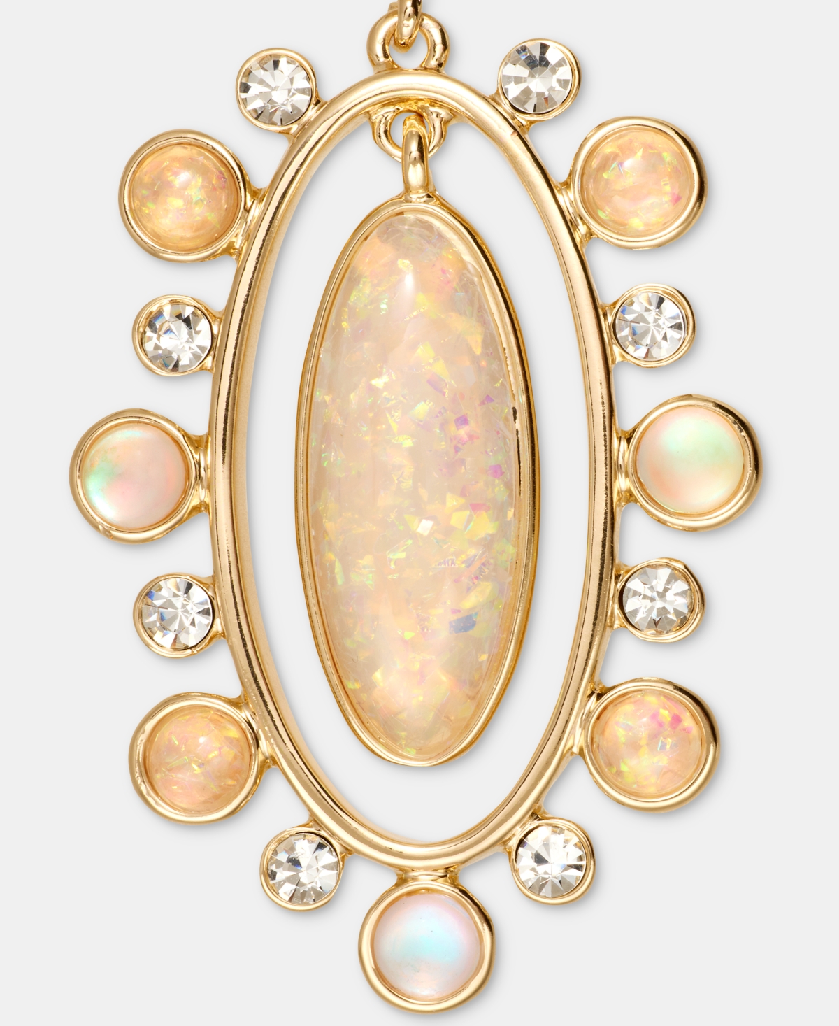 lonna & lilly White Oval Stone Drop Earrings