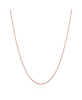 Simple Thin 2MM Rose Gold Plated .925 Sterling Silver Rolo Cable Chain Necklace