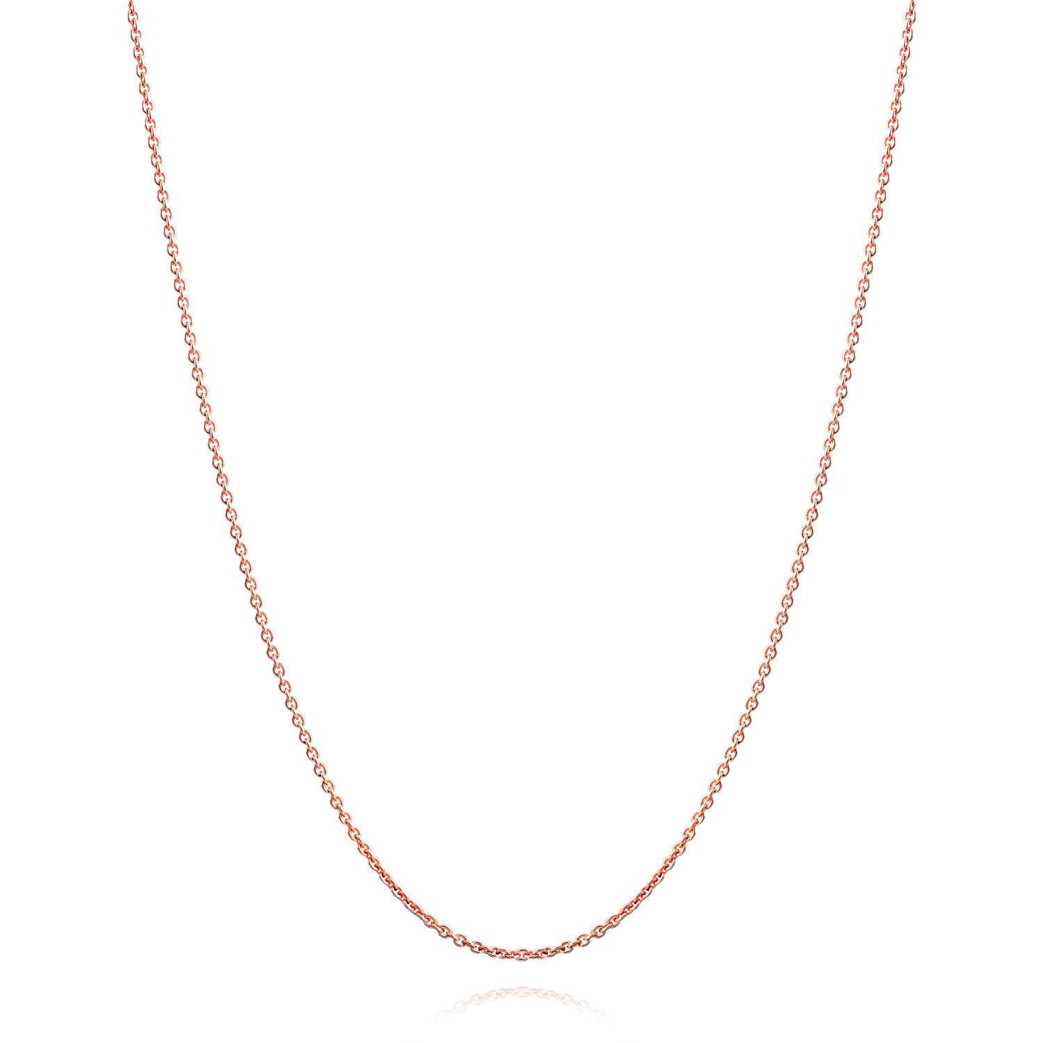 Simple Thin 2MM Rose Gold Plated .925 Sterling Silver Rolo Cable Chain Necklace 18 Inch