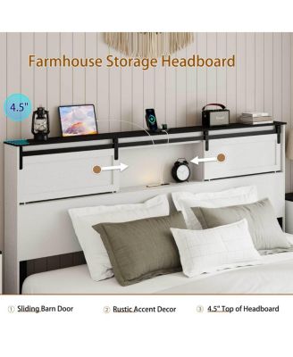  Storage Headboard with 2 USB Ports for Easy Charging & Access