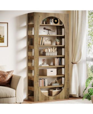 70.87" Tall Arched Bookshelf, 8-Tier