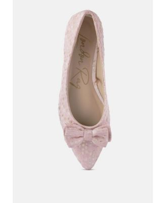 Womens cicely jacquard bow embellished ballet flats