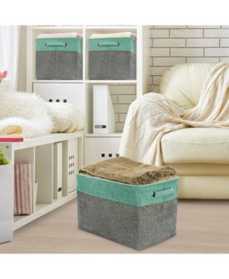 3 Pack 15 inch Collapsible Storage Bins with Handles - Perfect for Home Storage & Organization