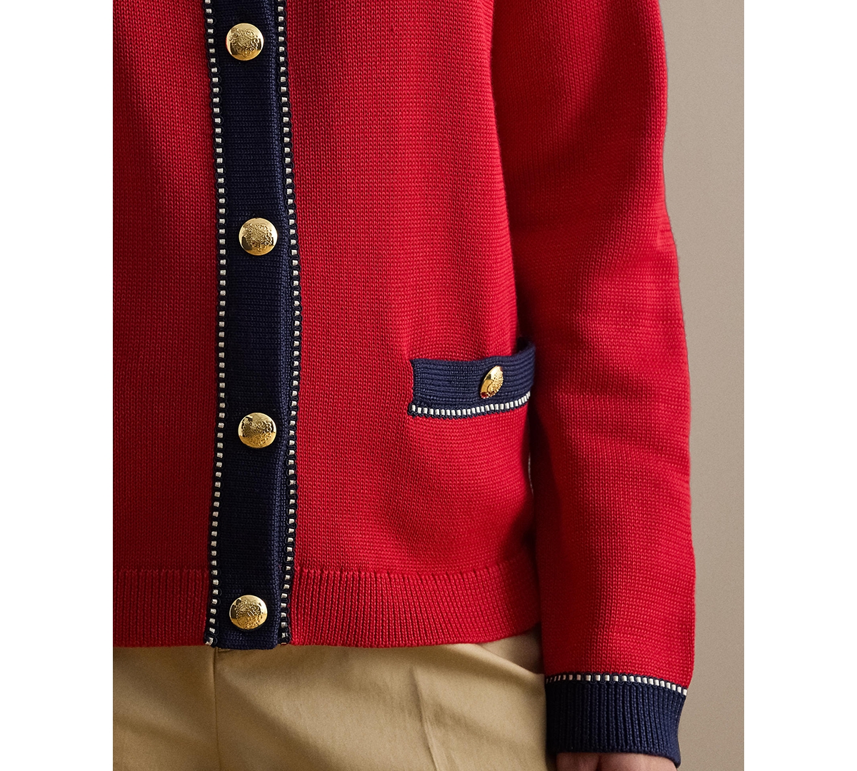 Lauren Ralph Plus Crewneck Cardigan