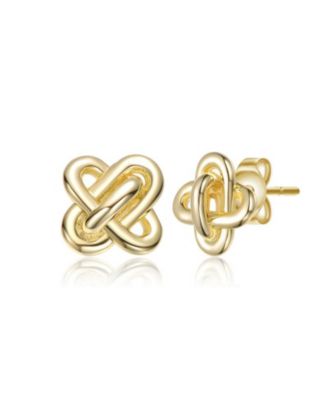 Elegant Knot Loop Stud Earrings in 14K Gold Plated