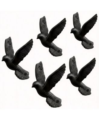 Rustic Cast Iron Pigeon Coat Hooks - 5 Pack