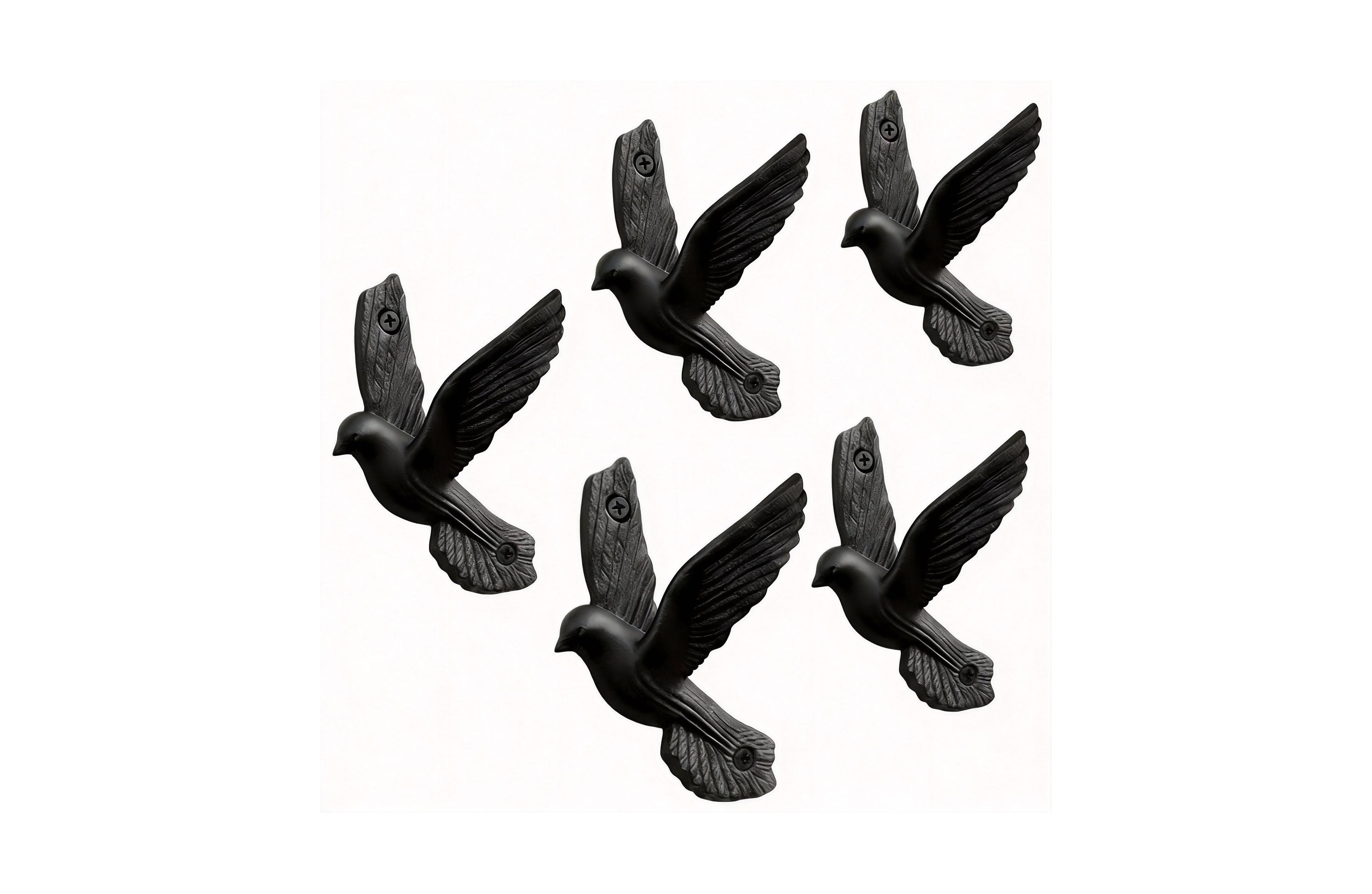 Yigii Rustic Cast Iron Pigeon Coat Hooks - 5 Pack