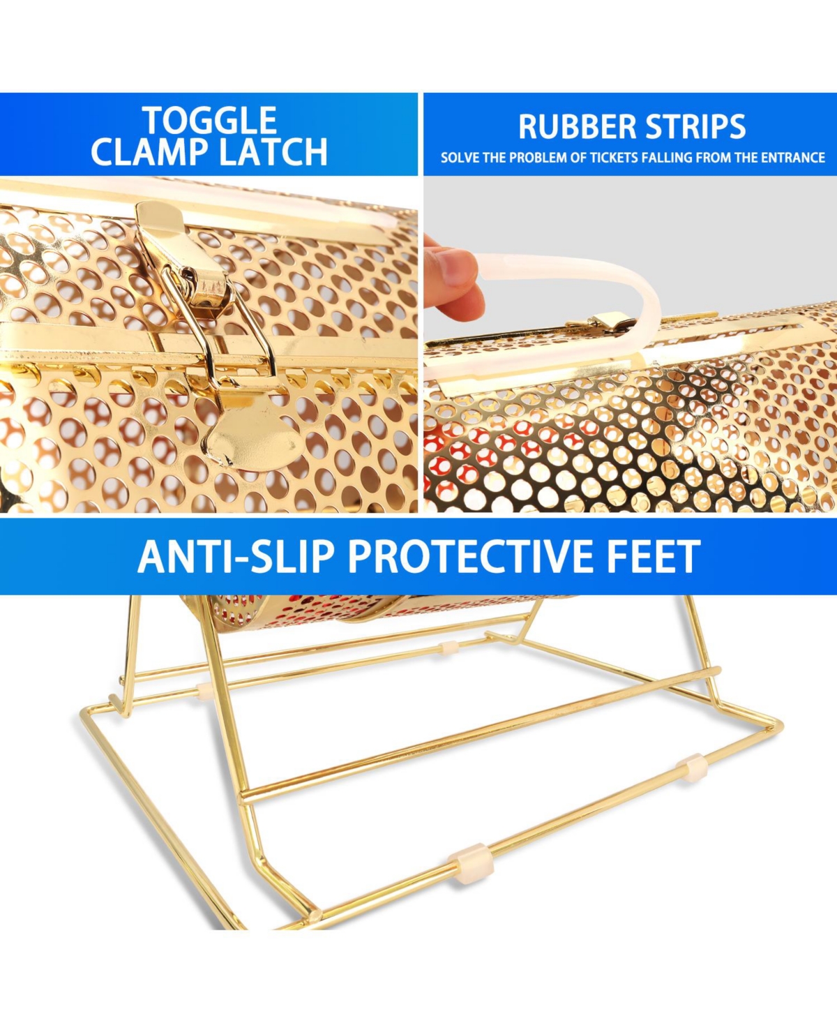 Gse Games & Sports Expert Raffle Drum,X-Large Brass Raffle Ticket Spinning Cage, Holds 15,000 Tickets or 500 Ping Pong Balls