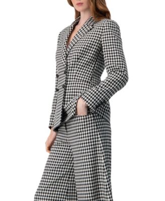 Women's Double-Breasted Houndstooth Blazer