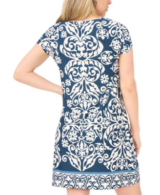 Petite 3-Ring Keyhole Neck Dress