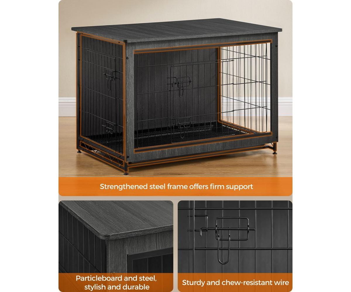 Cozito Indoor Dog Crate Furniture with Double Doors, Reversible Side Door, Removable Tray, Top Holds 154 lb